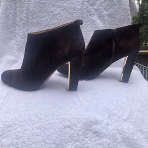 Kate Spade brown suede zippered booties